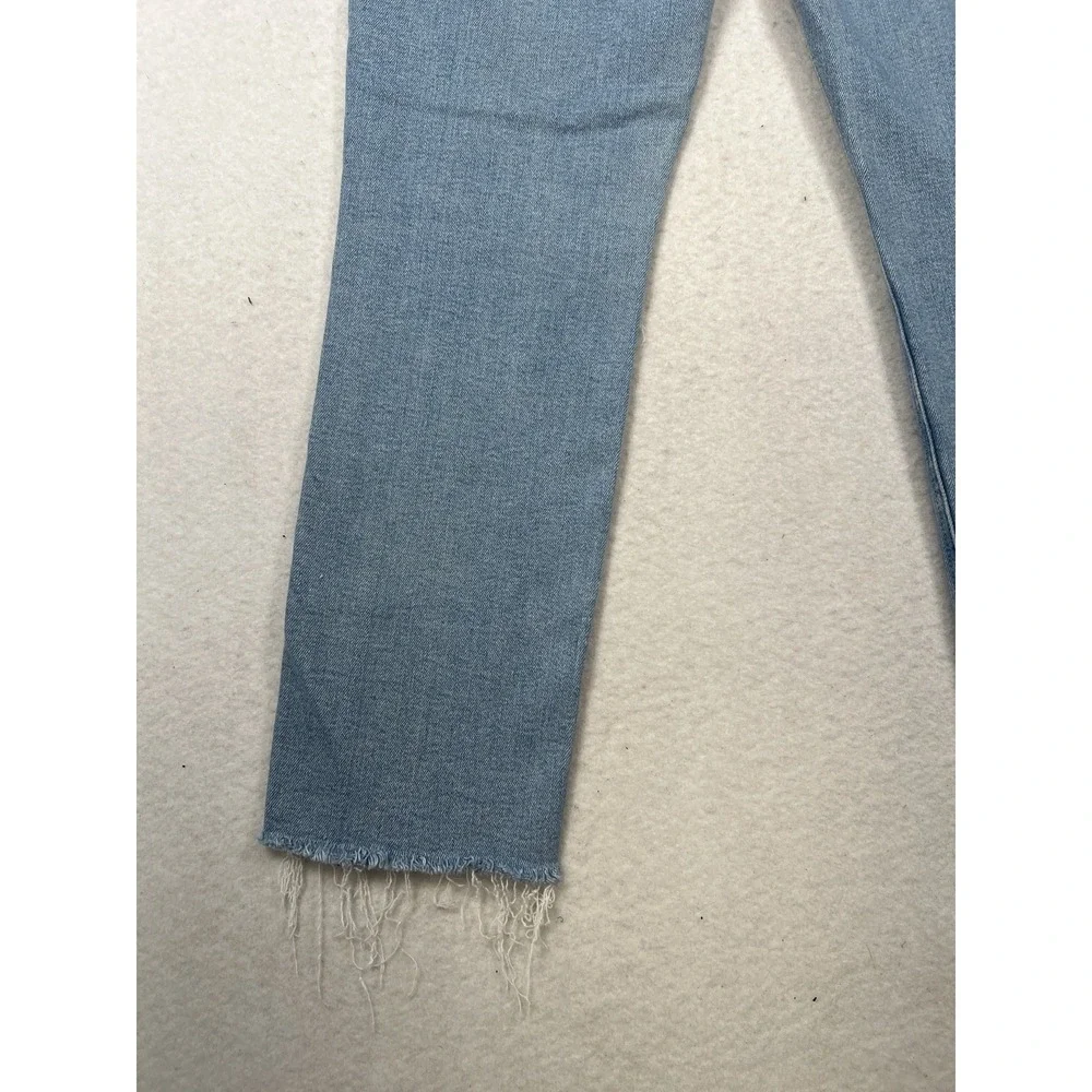 Mother Blue‎ The Mid Rise Dazzler Ankle Step Fray Jeans 31 Hopeless Romantic